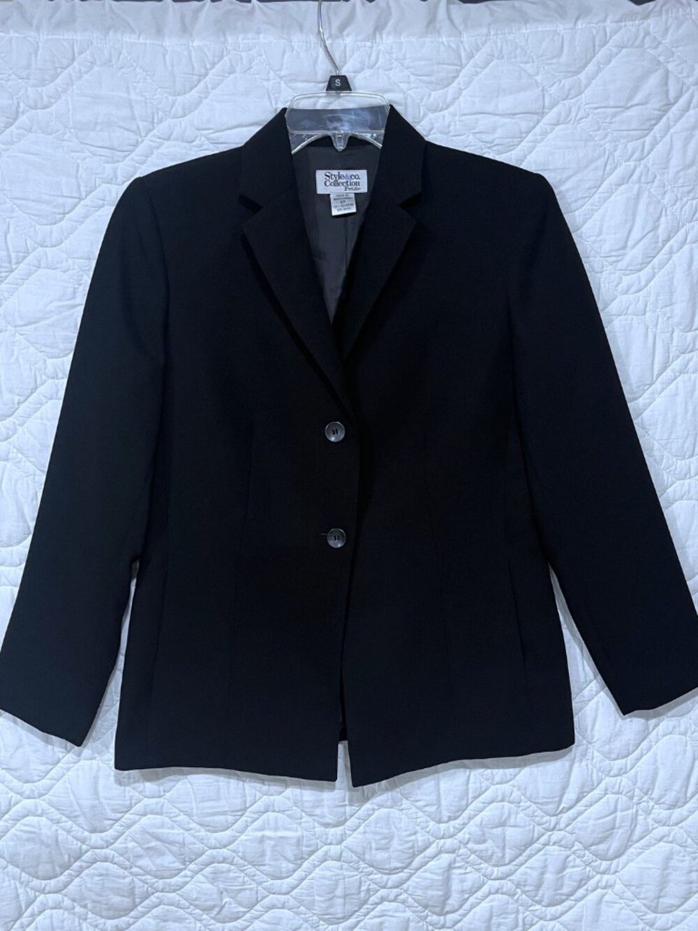 Vintage 90s Style & Co Collection – Women’s Black Blazer – Size: 8 Petite